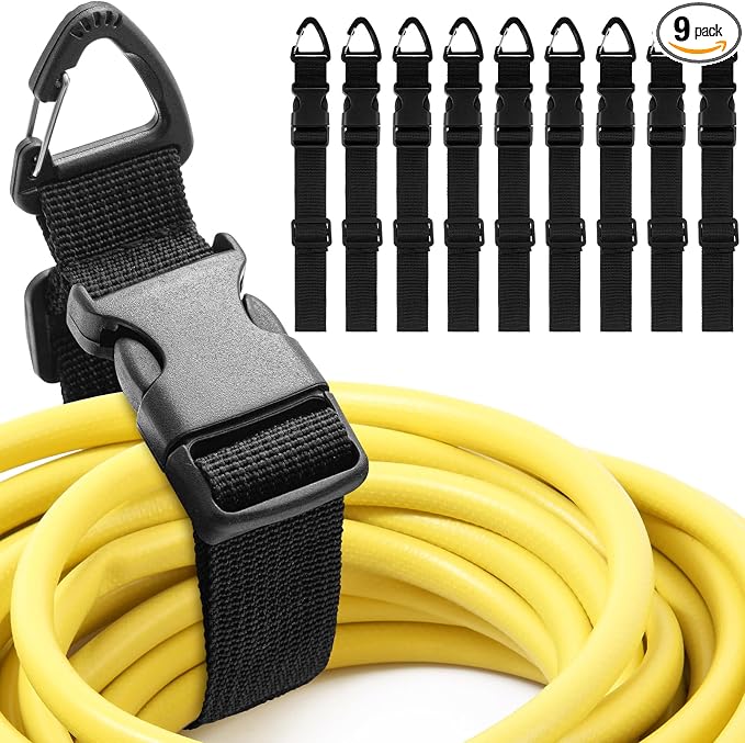9 Pack Adjustable Extension Cord Holder Straps, Heavy Duty Triangle Clips by Wowangce