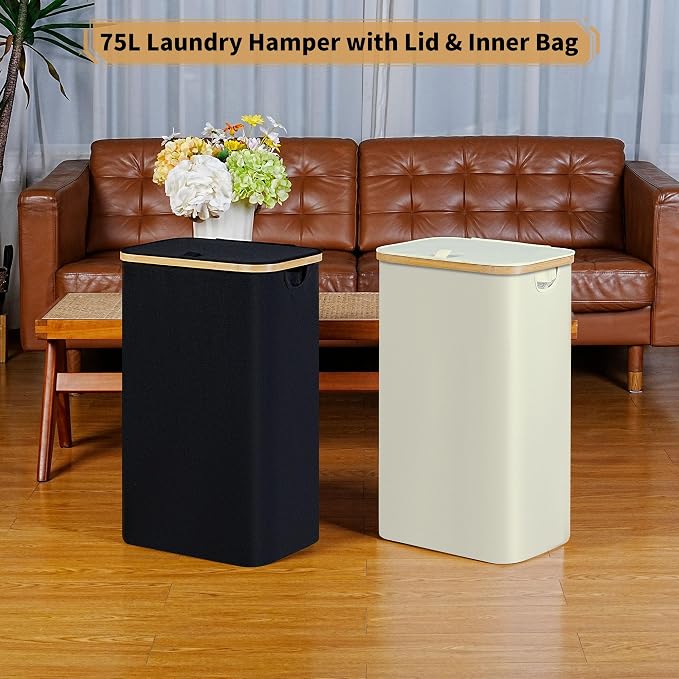 iEGrow 75L Slim Laundry Hamper, Narrow Laundry Basket - Image 5