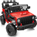 2 Seater Ride on Car Toy, 12V Electric Car for Kids 4-8 with Remote Control, Capacity 110 lb, LED Light - Red