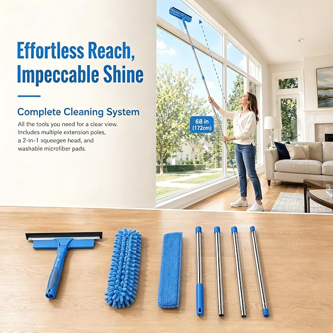 2-in-1 Window Cleaner Tool, Scrubber - Image 3