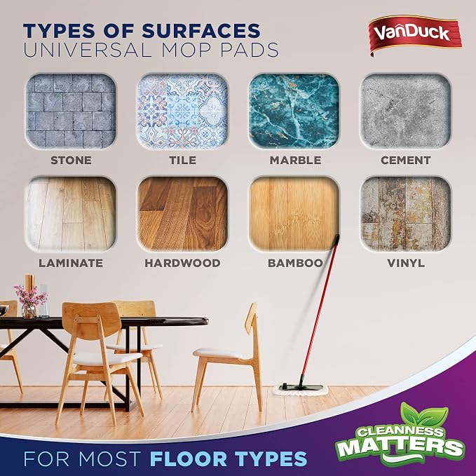 VanDuck 100% Cotton Terry Mop Pads 15x8 Inches - Image 6