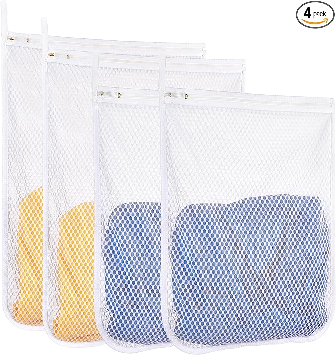 Honeycomb Mesh Laundry Bags 4 Pack, Durable Washing Bags by RoomyRoc