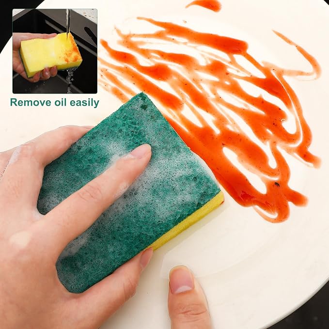 90Pack Individually Wrapped Sponges Uncompressed Kitchenware | Dishwashing Non - Image 5