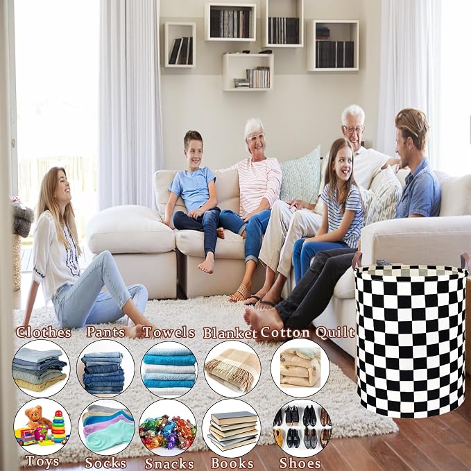 Waterproof Laundry Hamper Collapsible Laundry Basket Leather Handle Laundry Bag - Image 5