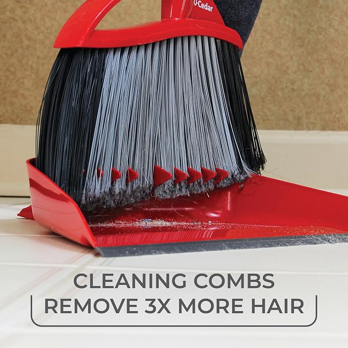 O-Cedar Pet Pro Broom with Step-On Dustpan | Remove 99% with One Sweep | - Image 2