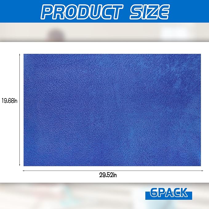 6 Pack Extra Large Microfiber Cleaning Cloths 20"x30", Lint-Free Reusable Towels - Image 2