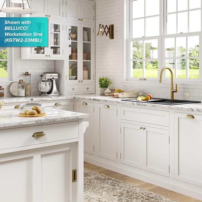 KRAUS Spot Free Brushed Brass Pull Down Kitchen Faucet KPF-2820BB | Brass body - Image 9