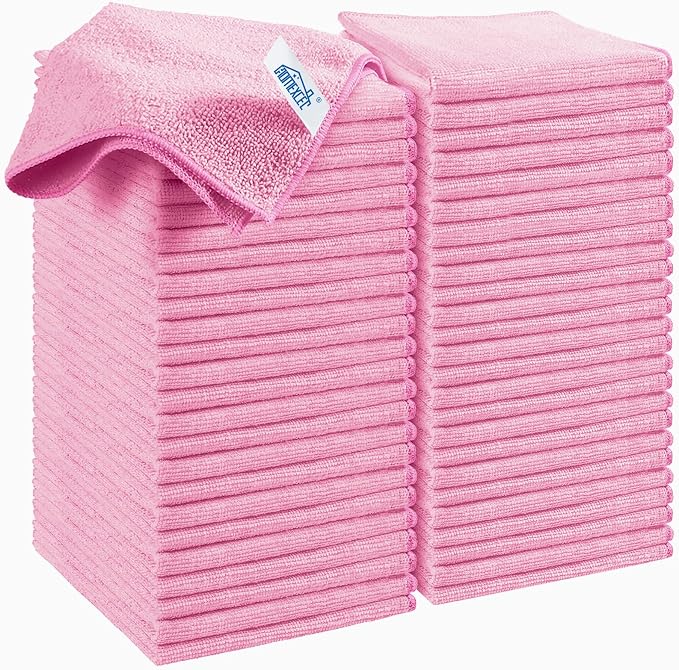 HOMEXCEL 50PK Microfiber Cleaning Cloth, Cleaning Rag by HOMEXCEL
