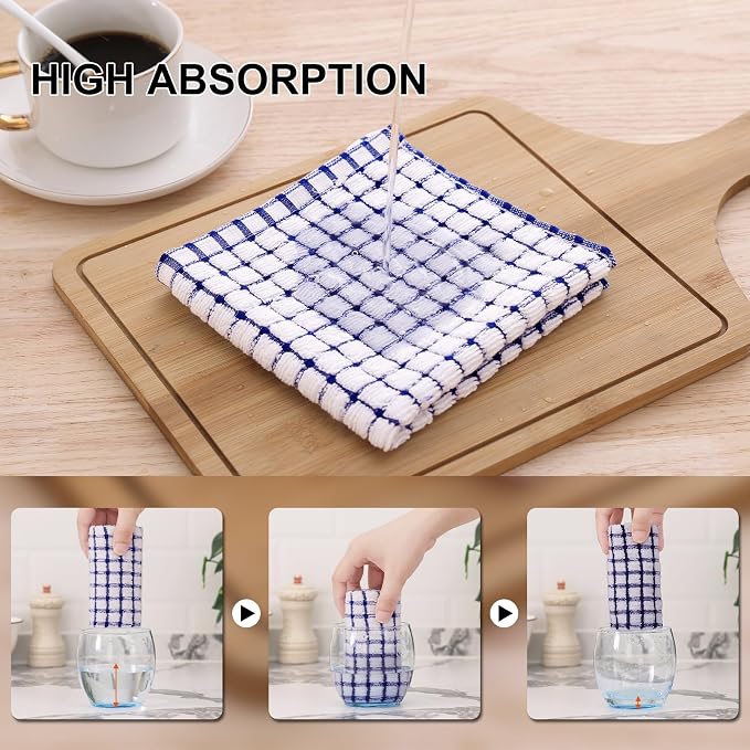 Kitinjoy Cotton 24 Pack Terry Kitchen Dish Cloths - Image 3