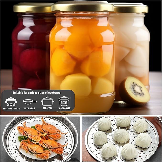 3Pack 11-Inch Pressure Cooker Canner Rack/Canning Rack Food Grade 304 Stainless Steel Compatible with Presto,Steamer Rack Stand for Steaming, All-American and More