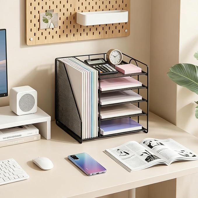 OPNICE Desk Organizer, 5-Tier Paper Organizer Letter Tray, Office Desk - Image 4