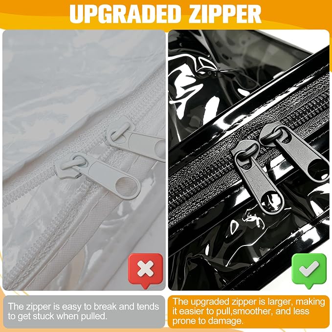 Plastic Storage Bags with Easy-Glide Zipper, Durable Clear Vinyl Zippered - Image 7