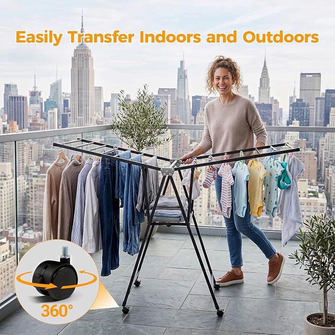 Clothes Rack, 2-Tier Drying Hanger, - Image 9