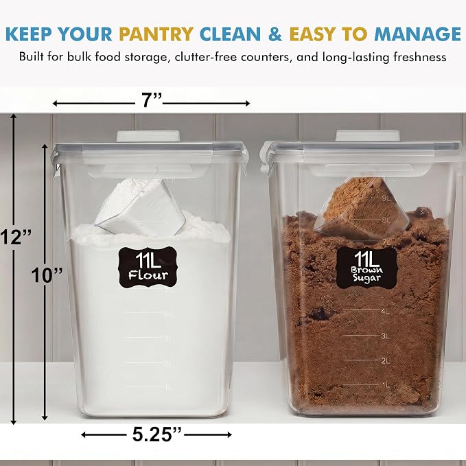 Shazo 2 PC Flour Sugar Storage Containers - Image 8