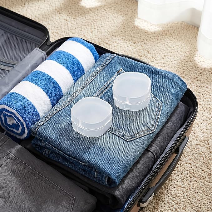 4 Pcs Cotton Round Holder Plastic Makeup Sponge Case - Image 7