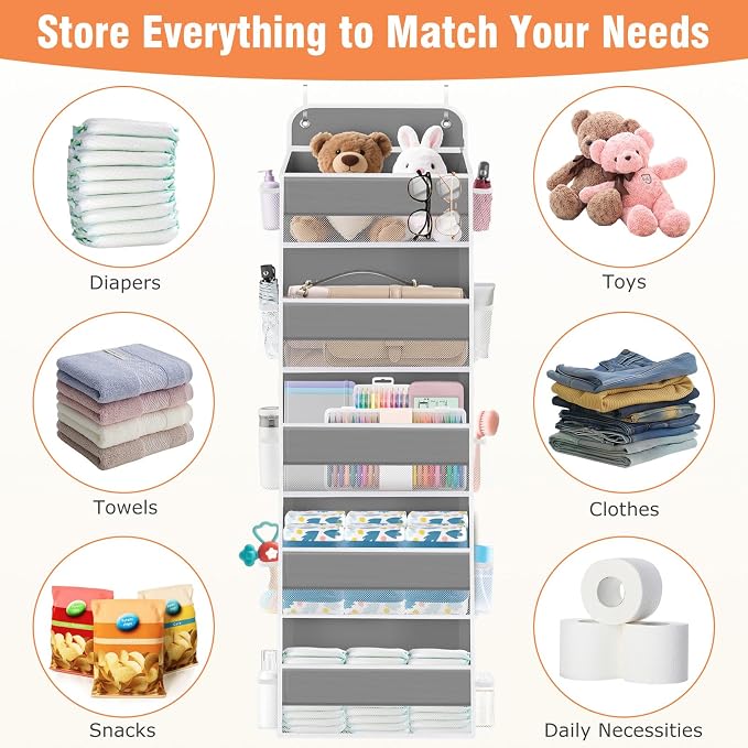 Over The Door Organizer Storage Large Capacity Hanging Bedroom Storage | 5 - Image 6
