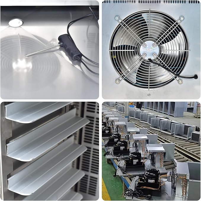 Kolice Commercial Heavy Duty 10 Trays Blast Chiller & Freezer with Food Probe, Lowest temp: -40°F, for Restaurants,Bakerys,Hotels to Preserve Ice Cream,Sea Food,Chicken,Dumpling,Beef,Dough,etc