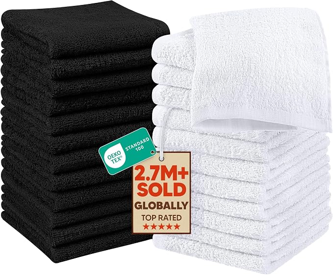 Utopia Towels 24 Pack Washcloths, 12x12 in, 100% Cotton, Variety | Premium 100% by Unknown