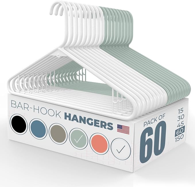 Plastic Hangers 50 Pack – Made in the USA – 6lb Capacity Standard Clothes by NeatiesHangers