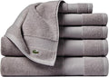 Lacoste Heritage Supima Cotton 6-Piece Towel Set, Meteorite | Highly Absorbent by Unknown