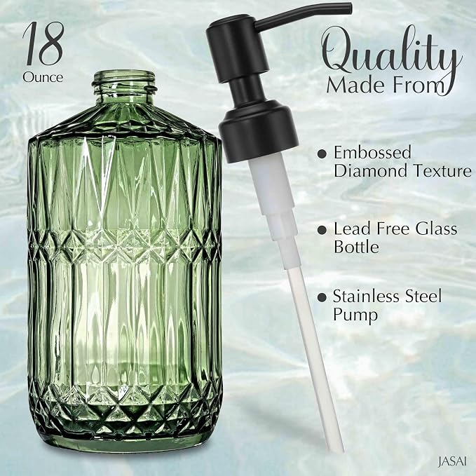 JASAI 18 Oz Green Soap Dispenser - Image 2