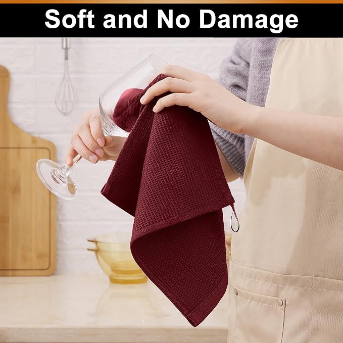 Homaxy 100% Cotton Waffle Weave Dish Cloths, 6 Pack - Image 5