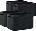 OIAHOMY 4 Pack Storage Baskets for Organizing 24L Cube Storage Bins Black by MasterofSpaceOptimization