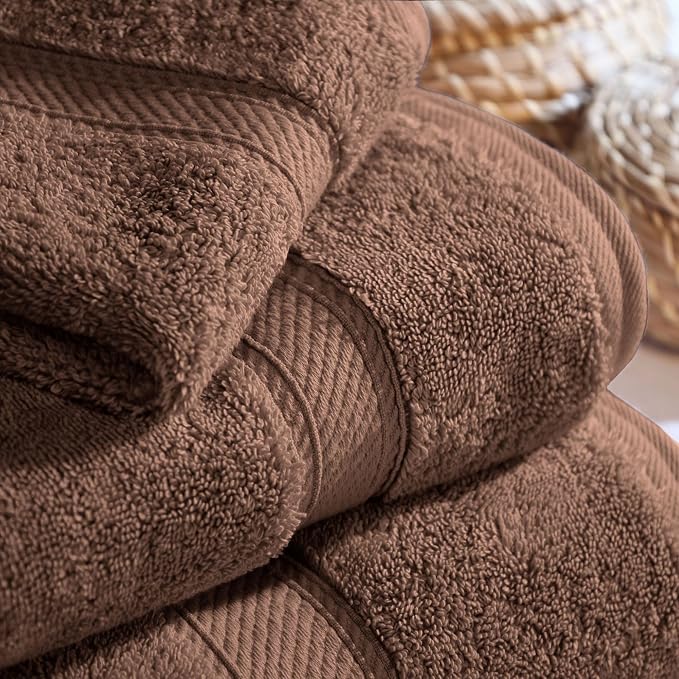 Superior Egyptian Cotton Ultra Plush & Absorbent, 3 Piece Set, Chocolate | - Image 7