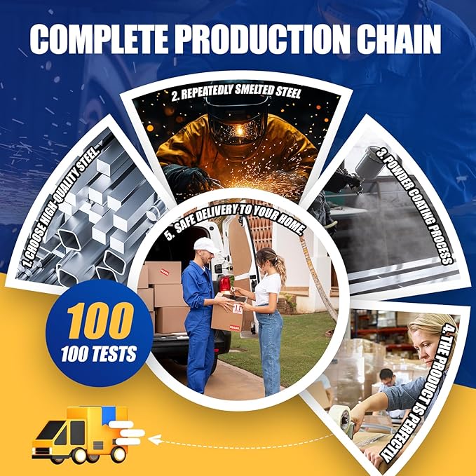 72''H/47''W Garage Shelving 5-Tier Adjustable Metal Garage Shelves Heavy Duty Unit,3000 LBS Steel Shelf Storage Rack Suitable for Industries,Warehouses,Basement,Black (72''H x 47''W x 20''D)