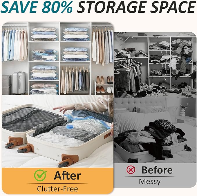 Cozy Essential Vacuum Storage Bags, 80% Compression Vacuum Seal Space Saver - Image 4