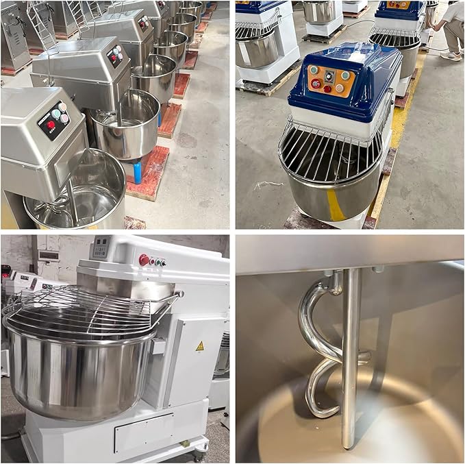 Commercial Dough Mixer Dual Rotating,31QT Two Speeds Mixing Dough Kneading Machine,Safety protection device & Timer Included,Electric Dough Kneading Machine for Restaurant Pizzeria