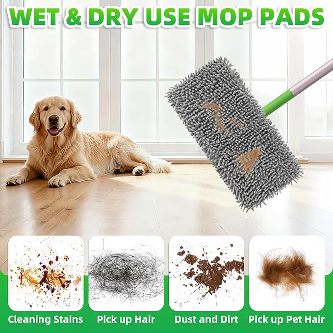 6 Pack Reusable Mop Pads for Swiffer, Microfiber Dry Sweeping Cloths | - Image 3