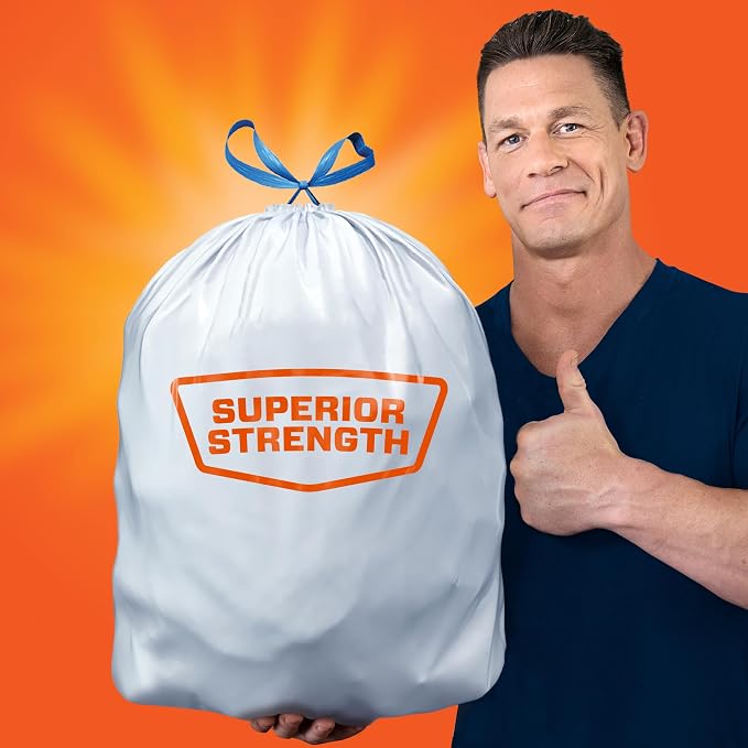 Hefty Strong 13G Tall Kitchen Trash Bags, 45ct | 13 Gallon Trash Bags - Image 3