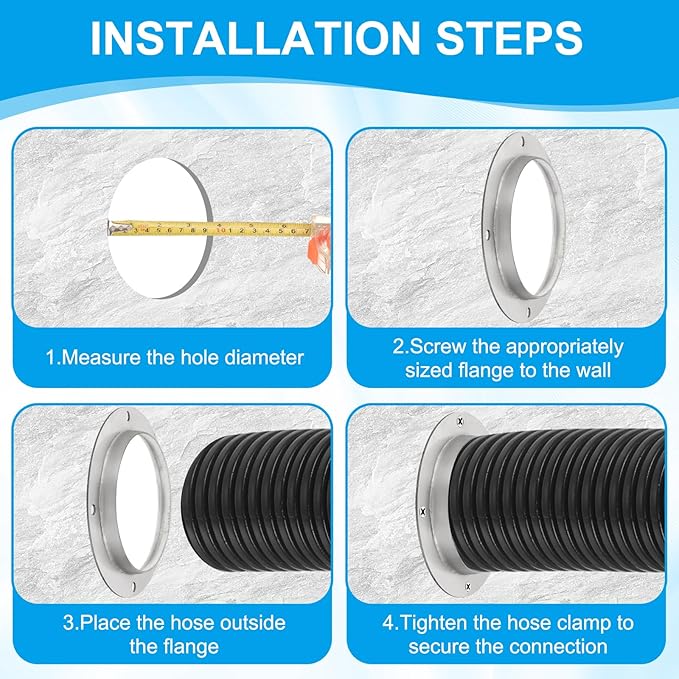 PATIKIL 7 Inch Duct Connector Flange, Metal Straight Pipe Exhaust Flange Duct Mounting Plate for Heating Cooling Ventilation HVAC System, 304 Stainless Steel