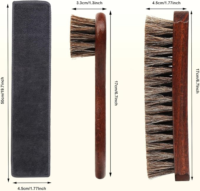 3-Piece 100% Horse Hair Shoe Brush Kit - Image 7
