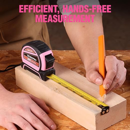 WORKPRO 25FT Pink Tape Measure, Dual Lock Measuring Tape - Image 6