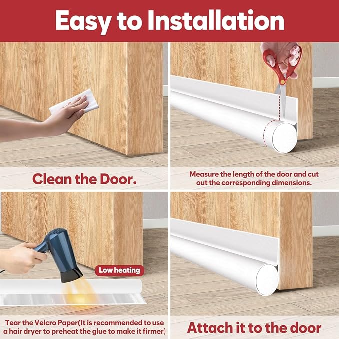 HomeProtect Door Draft Stopper Weather Stripping Door Seal Under Door Sweep - Image 8