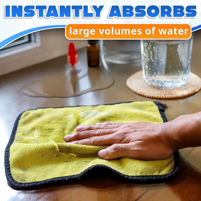 VIKROM 5 Pcs Thick Microfiber Cleaning Cloth 600 GSM, Double Sided Towels - Image 8