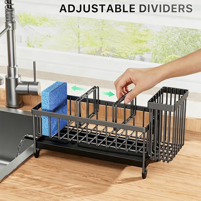 Cisily Sponge Holder for Kitchen Sink, Sink Caddy Organizer - Image 5