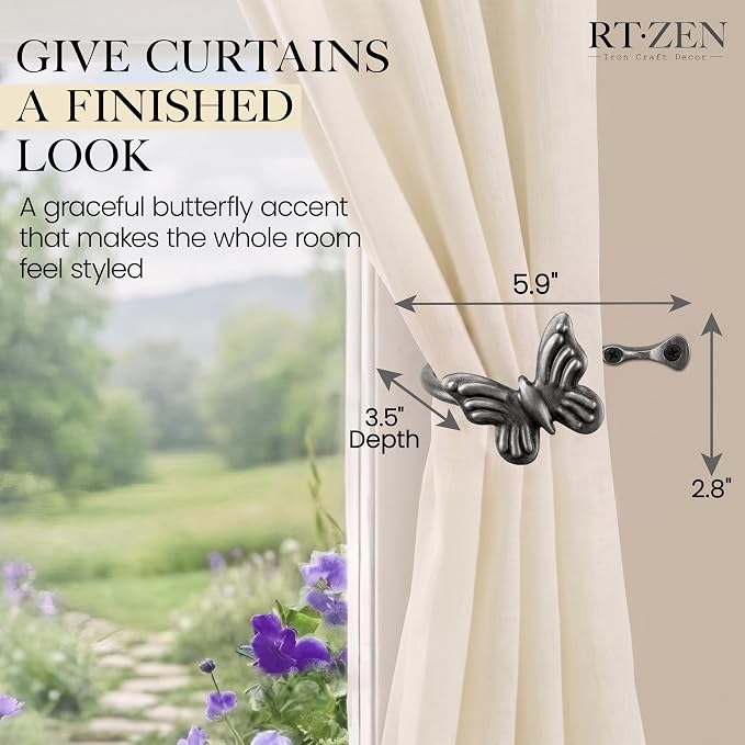 Metal Curtain Tiebacks, Drapery Holders - Image 2