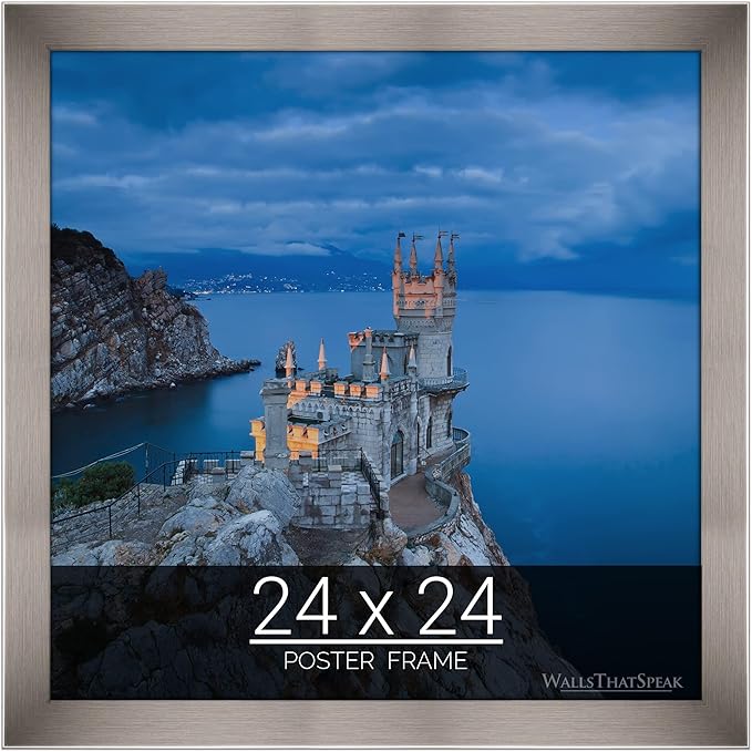 wallsthatspeak 24x24 Stainless Picture Frame for Puzzles Posters Photos or Artwork