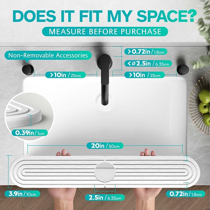 Stone Faucet Mat for Kitchen Sink – Diatomite Fast-Drying Stone Tray, Faucet - Image 2