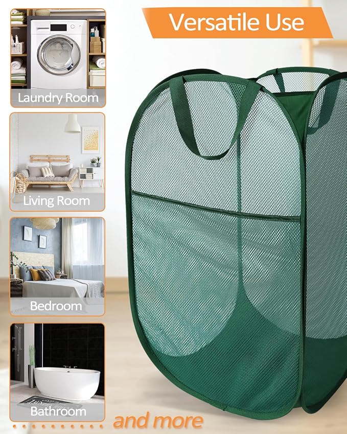 2 Pack Durable Collapsible Laundry Baskets - Image 7