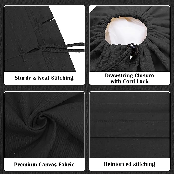 Canvas Laundry Bag with Shoulder Strap & Drawstring - Image 3
