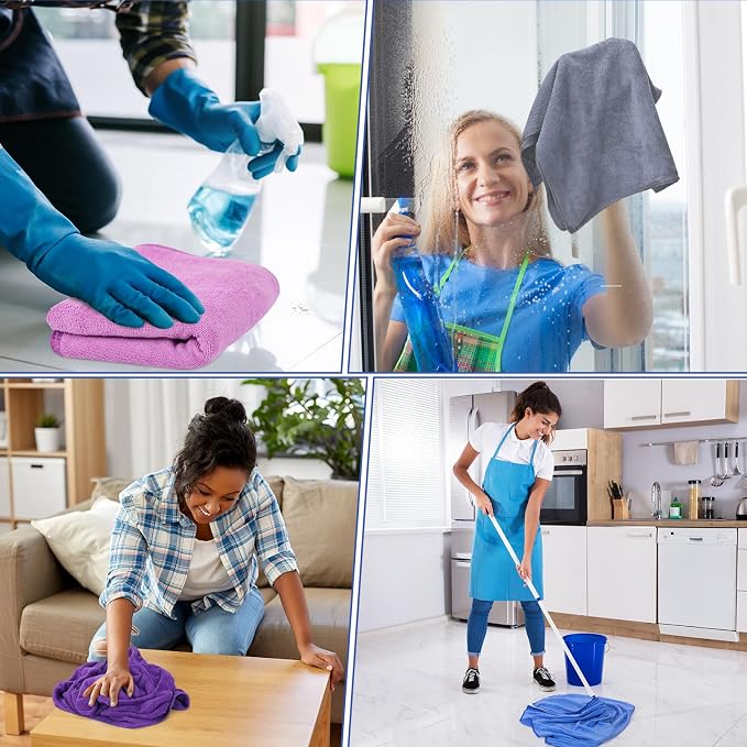 SmoothNovelty 10 Pcs Extra Large Microfiber Cloth 30" x 20" Large Floor - Image 4