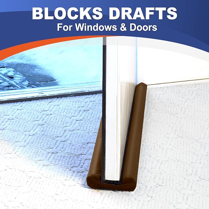 Twin Draft Guard Hug N Fit, Original Dual Draft Stopper Instantly Blocks Air - Image 2