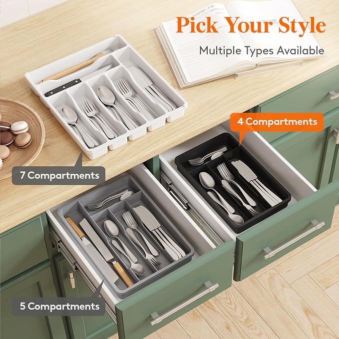 Lifewit Silverware Drawer Organizer Tray, Cutlery Storage - Image 9