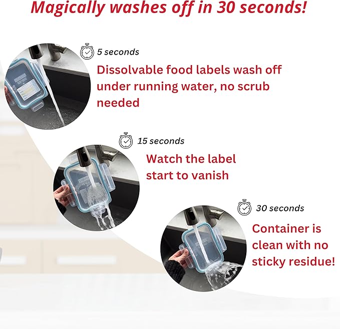 2x3 Dissolvable Food Labels, 1000 Label Stickers, Bottle Labels for Storage Bins, Sticker Labels for Food containers, (1000, Blank)