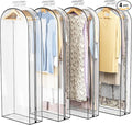 Liuoud Clear Garment Bags for Hanging Clothes 10” Gusseted, 4 Pack, 60” | Suit by Liuoud