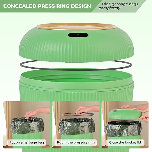 Pukomc Smart Sensor Wastebasket, Convenient and Hygienic Easy to Use | - Image 2